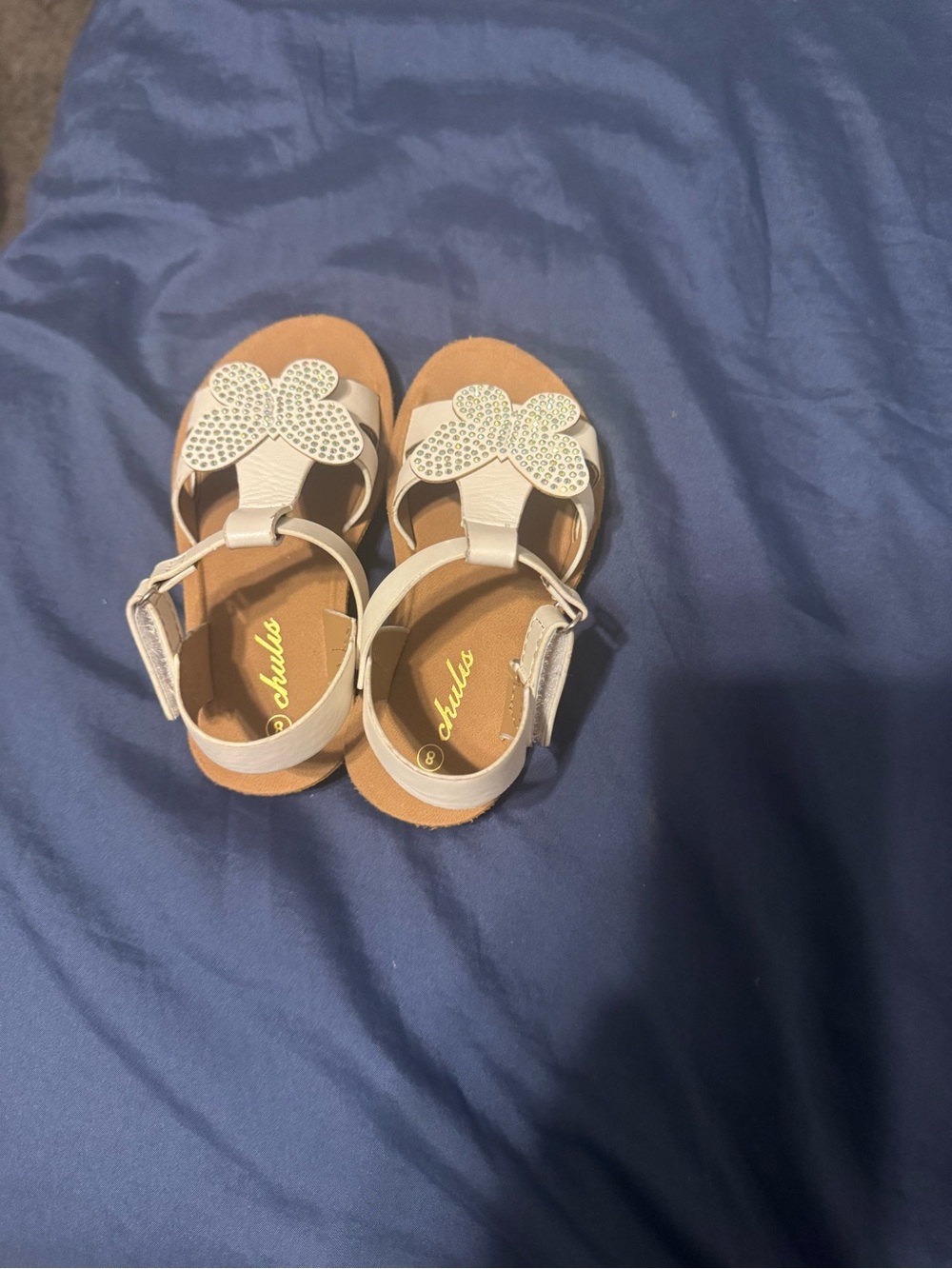 OshKosh B'gosh White Rhinestone Butterfly Sandals